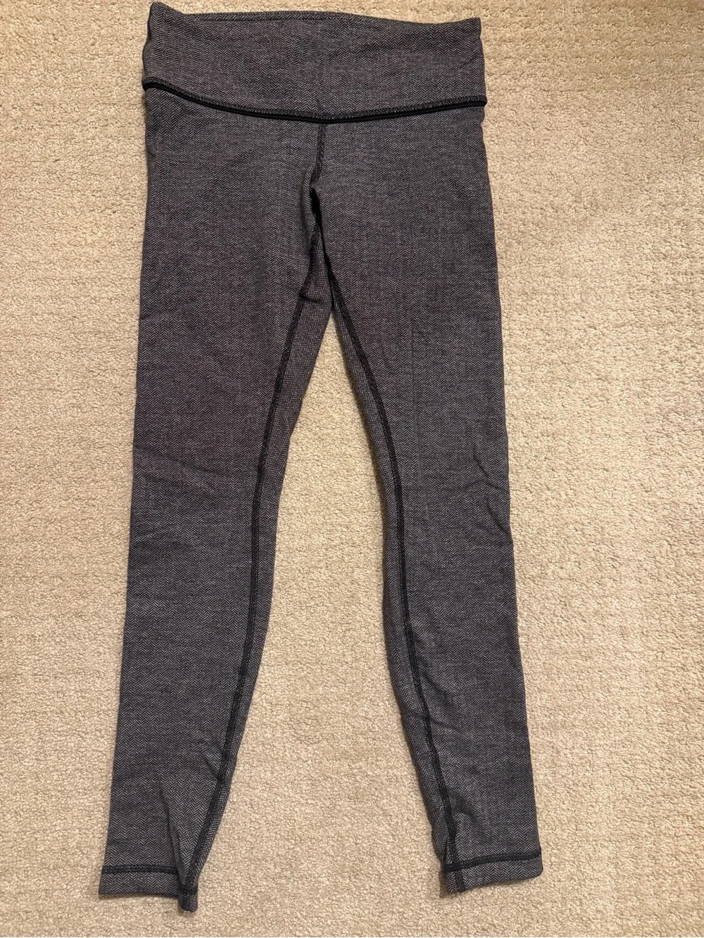 lululemon athletica Heathered Dark Grey Herringone Leggings